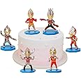 Bake House Red Ultraman Cake Topper For Birthday Cake Decorations, Collection Playset Toys, Ultraman Themed Cake Toppers, Kids Boy Party Themed, Party And Event Supplies (Set Of 6pcs)