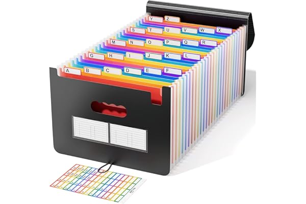Trieur A4 / Range Document/Rangement Papier - ABClife Valisette Rangement documents Classeur Organiseur Extensible Accordéon Document (Trieur 24 compartiments)