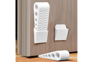 HOTUT Stoper do drzwi podłogowych, 2 sztuki, antypoślizgowe, gumowe kliny do wszystkich powierzchni, biały