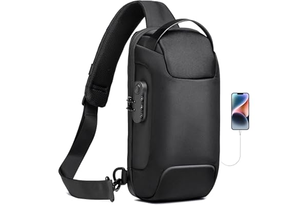SPAHER Homme Sac de Poitrine Cuir Sacoche Homme Bandouliere Sac business Sac de loisir Sac a dos cuir pochette epaule homme Travers Pochette des Sports Affaires Voyage Noir
