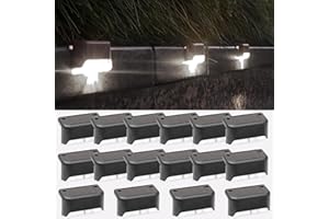 Fohil Luci Solari per Esterni, 16 Pezzi Luce Solare Led per Scale Esterne, Illuminazione a LED per Scale Esterne, Luci Solari da Giardino per Cortile, Vialetto