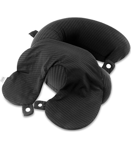 2 Stück U-förmige Nackenkissenbezüge, Schwarz, 35x25 Cm – Waschbar, Mit Reißverschluss, Für Reisen