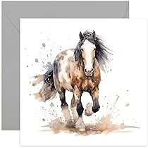 Old English Co. Watercolour Horse Card - Black Horse Card For Horse Lover Birthday - View #9