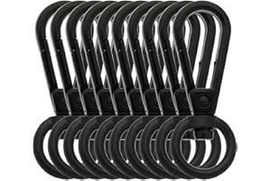 BIKICOCO 1/2'' Swivel Trigger Bolt Snap Hook Lobster Claw Clasp Spring Loaded Clip, O-Ring Ended, Black - Pack of 10