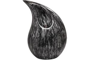 Royal Rapture Urne de crémation pour Cendres funéraires humaines Adultes en Forme de Larme de 8" et 12" de Hauteur (Black, 12" Large)