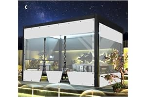 SDLLG Rideaux d'extérieur d'hiver résistants aux intempéries et ajustables, épaisseur de 0,5 mm, rideau de séparation pour jardin, balcon, extérieur, garage, pavillon, terrasse, terrasse, 2 x 2,4 m (H