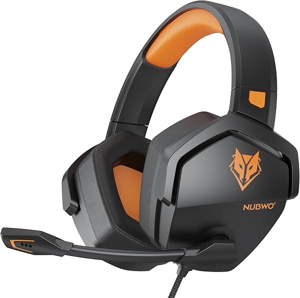 NUBWO N16 Auriculares con Cable - Micrófono con Cancelación de Ruido, Sonido Estéreo y Diseño Cómodo para PS5, PS4, XboxOne, NS, PC, Computadora Portátil y Mac - Amarillo - 1