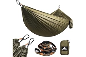 ‎NATUREFUN NATUREFUN Ultraleichte Reise Camping Hängematte | 300kg Tragkraft (275 x 140 cm) Atmungsaktiv, Schnelltrocknendes Fallschirm Nylon | 2 x Premium Karabiner,2 x Schlingen| Drinnen Draußen Garten