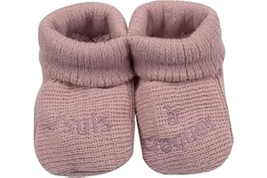 KINOUSSES - Chaussons Bébé - Brodés "J'suis à croquer" - 0-3 Mois - Rose/Argent