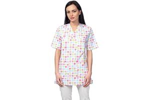 DINOZAVR Bruna Sanitario Camisa Médica con Cuello en V para Mujeres