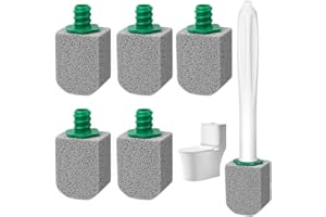 DWFEYOI 6 Pezzi Pietra Pomice Naturale Pulizia con Manico,Pietra Pomice per WC, Pomice a Testa Tonda Può Essere Utilizzato per Pulire Le Macchie in Bagni, Toilette, Lavello, Cucine e Piscine