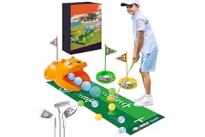 MeYuxg Juego de Mini Golf para Niños, 18 Piezas Juego de Mini Golf para Interiores y Exteriores con 3 Palos de Golf de Colores, 8 Pelotas, Juguete para Jugar al Golfs Infantil