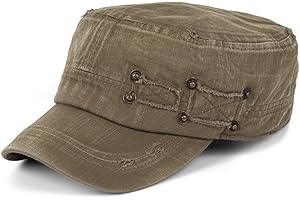 styleBREAKER Gorra Militar Unisex con Estilo Vintage desgastable, Ajustable en algodón, con Visera en Aspecto Usado, para Hombres y Mujeres