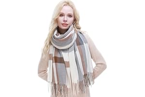 RIIQIICHY Bufanda Mujer Invierno Cuadros Pañuelos Fular Foulard Grande Pashmina Chal Fiesta Estola