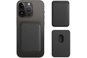 Futurea Wallet Kartenetui kompatibel mit MagSafe für iPhone 12/13 / 14/15 Pro Max Magentisch (Schwarz) mit Platz für bis zu DREI Karten RFID Schutz inkl. Magnetring zur besseren Haftung