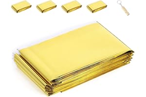 Tang Yuan Notfalldecke,Erste-Hilfe-Decke,isotherme Rettungsdecke und Rettungspfeife,210x160 cm(5 Stück)