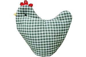 MATCHES21 HOME & HOBBY matches21 Eierwärmer Stoff Eiwärmer Huhn Landhaus kariert grün weiß & Herz gestickt für Küche & Tisch 12 cm