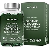 Spirulina and Organic Chlorella &ndash; 200 Spirulina and Chlorella Capsules | 1800 mg per daily dose &ndash; 2 months supply &ndash; 3 capsule