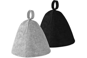lasuroa 2uds Gorros de Sauna, Gorros Sauna de Fieltro Gorro Sauna Gorro Ruso para Sauna Juego de Gorros de Sauna Accesorios para Sauna Universales para Mujeres y Hombres(Gris y Negro)