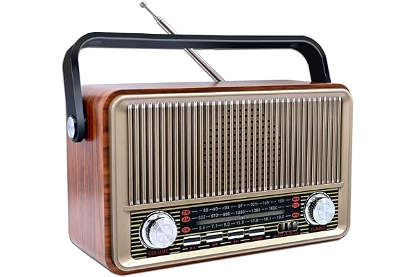 Sentasi Radio Portables, FM/AM SW, Radio Bluetooth Vintage Classic Design en Bois Support USB/TF, Radio Convient pour Les Cuisines De La Maison Et du Bureau