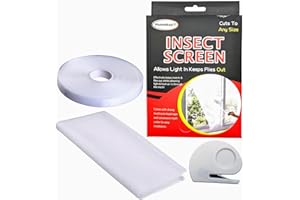 HOMEBAY Fly Screens for Window Nets to Keep Bugs Out Mosquito Net Window Insect Screen Mesh | Cut to Size | with Upgraded Mushroom Hook Adhesive Tape & Cutter