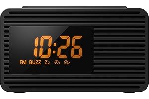 Panasonic RC-800EG-K Reloj Despertador Digital con Radio (Botón de Repetición, Radio FM, Reloj, Temporizador de Apagado, Botón de Radios Favoritas, 1W, Sintonizador Automático) Negro