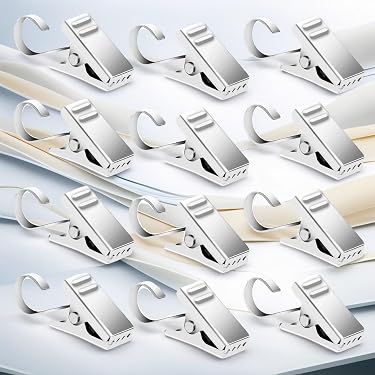 12 Ganci Per Tenda Doccia In Acciaio Inox E Cristallo - Anelli Scorrevoli Silenziosi, Antiruggine, Robusti, Per Bagno E Altri Usi - 2