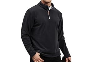 Suwangi Polaire Pull Homme Sweat Polaire à Manches Longues Casual Sweatshirts d'hiver 1/4 Zip Sweatshirt