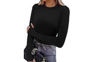 Wayleb Camiseta Termica Mujer Deporte Manga Larga Camisetas Térmica Elástica Ropa Deportiva de Running Fitness Otoño Invierno S-3XL