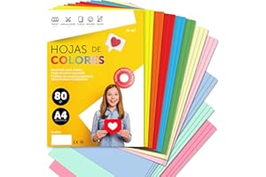M-Office Folios De Colores A4 80g Para Impresoras y Manualidades, Papel Surtido Para Niños, Paquete Folios Colores Para Tarjetas, Escuela y Proyectos Creativos m-office (50h, Surtido Pastel+Fuerte)