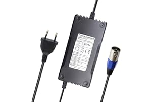 Abakoo Bloc d'alimentation chargeur 42 V 5 A pour batteries 36 V avec XLR 3 broches pour vélos électriques/vélos électriques/Pedelec, REX, Stratos, Aldi, Lidl, Prophete, Mifa, Rex et bien plus encore