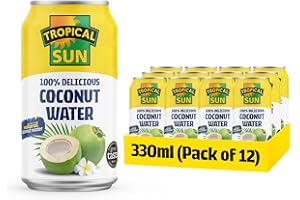 Tropical Sun 100% Delicious Coconut Water, 330millilitres (Pack of 12) for Instant Refreshment