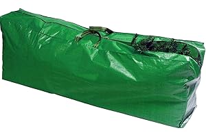 Quailitas 7ft. Christmas Tree Storage Bag-Heavy Duty Polyethylene Bag with Full Length Double Stitched Zip and Carry Handles, Festive Season Decorations Storage Bag, Xmas Tree Holder - Seasonal Décor