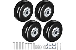 XHYASD 4 sztuki zapasowych kółek do walizki, zapasowe kółka do walizki, 50 x 18 mm, zapasowe kółka do walizki, gumowe kółka zapasowe do walizki, czarny, na co dzień