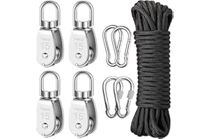 SHENGRUILI Bloc de Poulie,Poulie Double,Poulie de Levage pour Cable,Poulie pour Cable Acier,Poulie pour Cable,Poulie acier Inoxydable,Poulie