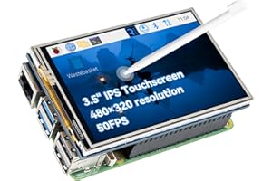 SunFounder 3,5-Zoll-IPS-LCD-SPI-Touchscreen-Monitor mit 480 x 320 Pixeln und Stylus für Raspberry Pi 5/4B/3B+/Zero 2w/Pironman 5/Max, 50 FPS, 65K Farben, 40-polig, Trixie,Ubuntu,Kali Linux, RetroPie