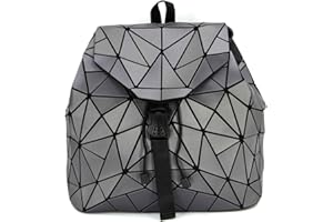 ULALAZA Geometrischer Rucksack, holografisch, reflektierend, modischer Rucksack