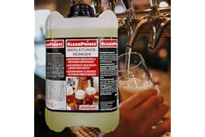 CLEANPRINCE 5 Litro Limpiador de Tubos Cerveza Bidón Alcalino Líneas Desinfección Bebidas Desinfección,Depósitos Están Elimina Clorado Líquido Notas Líquidos Puros,Normas Higiene,Elimina Stein y