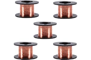 Emaljerad spole, 5 rullar emaljtråd, 0,1 mm 12 M kopparspole, spole fin koppartråd, reparation koppartråd spole, koppartrådspole för anslutning eller svetsning