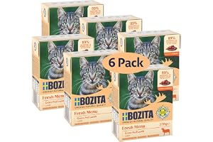 Bozita Tetra aptitretare i sås med lamm – 6 x 370 g spannmåls- och sockerfritt våtfoder för katter utan genteknik – 7,5% protein och 5% fetthalt – hög kvalitet och särskilt välsmakande