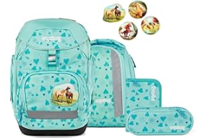 ergobag Pack Set ergonomischer Schulrucksack flexibel 6-teilig Set 1. Klasse Grundschule für Mädchen und Jungen