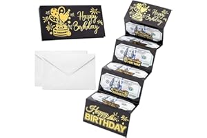 JYNVO 2 Pièces Enveloppe Cadeau Anniversaire pour Espèces, Enveloppe Anniversaire Surprise Porte-Monnaie d'Anniversaire Pliable Enveloppe d'Argent Cadeau d'Anniversaire pour Enfants Adultes