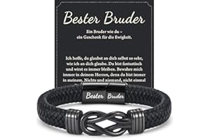 wynn's Gifts for Men, Leather Bracelet with Engraving for Dad, Son, Brother, Grandson, Birthday, Christmas, Father's Day, Anniversary, Valentine's Day