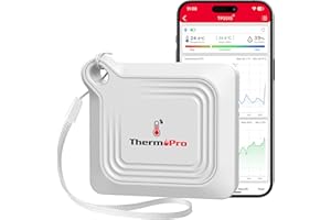 ThermoPro TP351 Thermomètre Hygromètre Bluetooth Pour la maison, Moniteur de Température et D'humidité de 80M, Capteur de Température D'humidité de Contrôle D'application à Distance