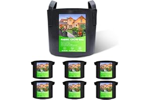 VGE Paquete de 6 bolsas de cultivo de 12 galones, bolsas de cultivo de verduras, flores/plantas, frutas, verduras y flores