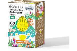 Ecoegg SpongeBob SquarePants x ecoegg Laundry Egg | Refillable Laundry Detergent | Bio | No chlorine bleaches, phosphates or parabens | Sensitive Skin | 60 Washes