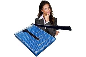 Ediesi, Guillotina de Papel, Cizalla, A4, Cortador de Papel, Profesional, Manual, Máxima Precisión, con Imán para una Sujeción Mejorada, 4 Colores Disponibles (Azul)