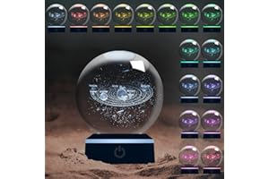 YATOSEEN 3D Solar System Crystal Ball with Multicolor Night Light, K9 Mini Crystal Planet Model Science Astronomy Learning Education, Gift for Kids Friends Couple Birthday Festival