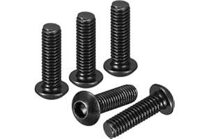 DTGN M6-1x20mm Button Head Socket Cap Screws - 30Pack - Good for Road Bicycle, Mountain Bike, Auto, Motorcycle - Carbon Steel Black Oxide - Hex Drive Fasteners