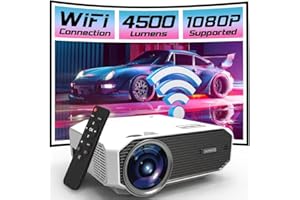 Zenwire E450S Mini Projektor Przenośny Rzutnil Full HD WiFi 2.4/5 Ghz Bluetooth 5.0 Projektor do telefonu i laptopa HDMI/USB/Micro SD LED 4500lm 1500:1 36-150" cali